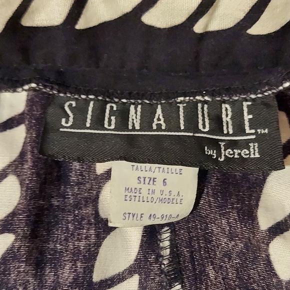 SIGNATURE BY JERELL High-waisted Vtg black and white Design Trousers Pants - Picture 3 of 8